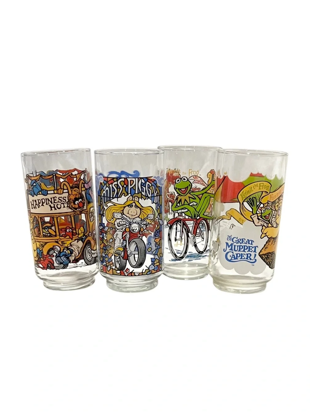 Vintage 1981 Mcdonald’s Muppets Drinking Glasses 'The Great Muppet Caper' Series